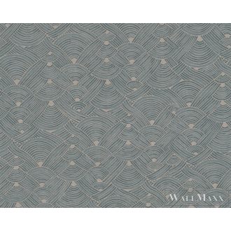   AS CREATION Nara 38742-1 kék afrika mintás grafikus tapéta