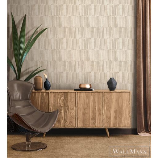 AS CREATION Nara 38743-1 krémszínű parketta mintás grafikus tapéta