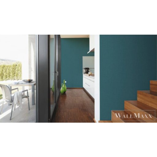 AS CREATION Nara 38745-9 kék, zöld, türkiz Textil mintás Grafikus vlies tapéta