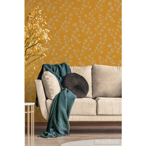 AS CREATION Nara 38747-1 napsárga virág mintás grafikus tapéta