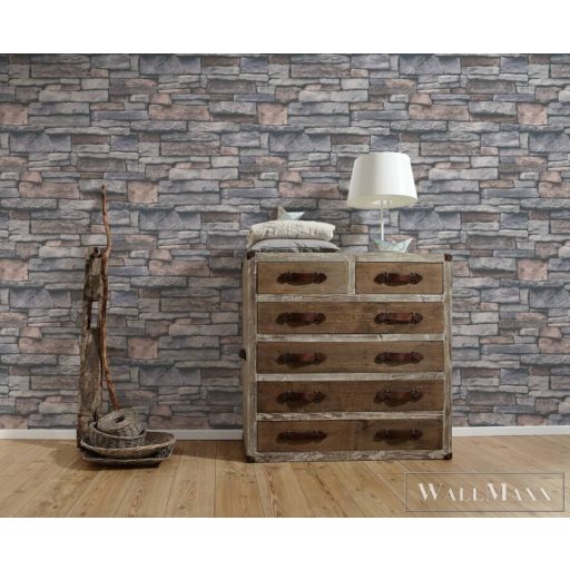 AS CREATION Terra 38813-2 bézs, krémszínű, szürke 3D-tér-hatású-Tégla-mintás Modern vlies tapéta