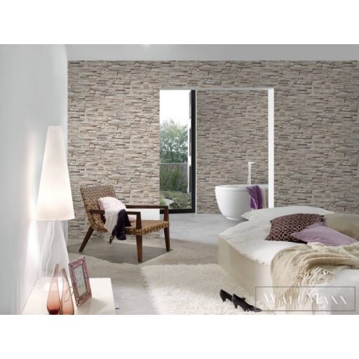 AS CREATION Metropolitan Stories 3 Travel Styles 38816-1 bézs, sötét, barna 3D-tér-hatású-Tégla-mintás Modern vlies tapéta