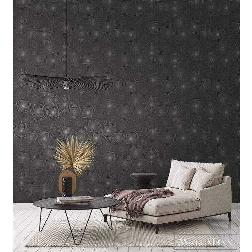 AS CREATION Battle of Style 38818-1 fekete csillag mintás klasszikus tapéta