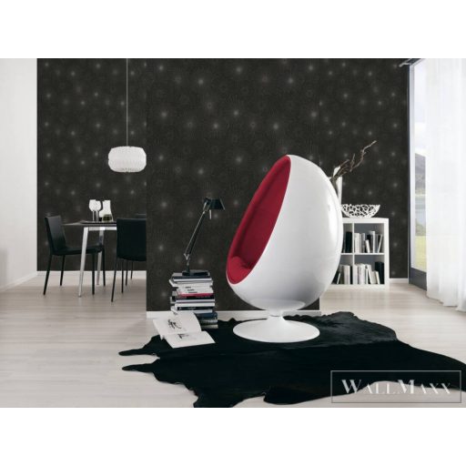 AS CREATION Battle of Style 38818-1 fekete csillag mintás klasszikus tapéta