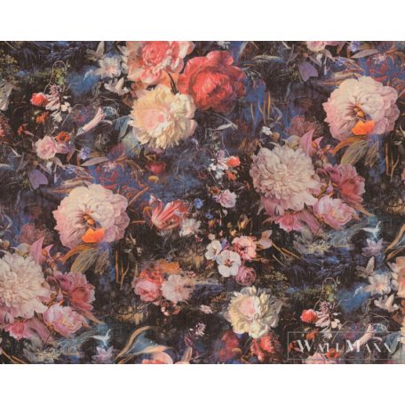 AS CREATION Battle of Style 38821-1 kék virág mintás klasszikus tapéta