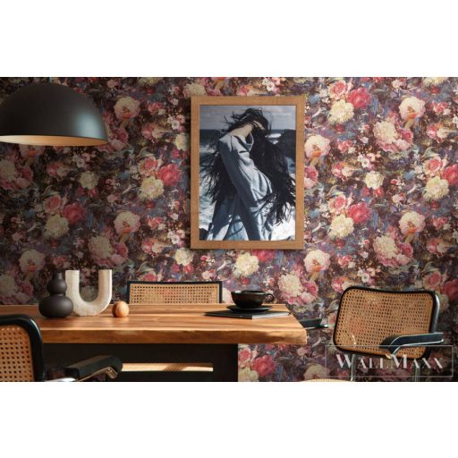 AS CREATION Battle of Style 38821-1 kék virág mintás klasszikus tapéta