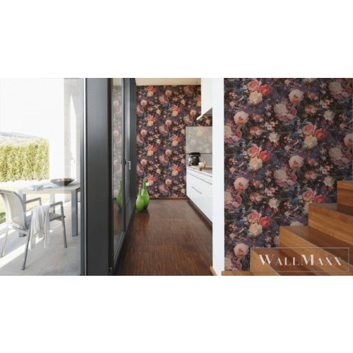 AS CREATION Battle of Style 38821-1 kék virág mintás klasszikus tapéta