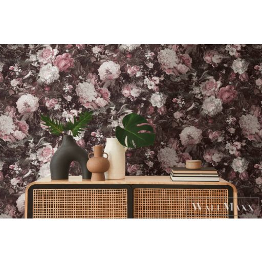 AS CREATION Battle of Style 38821-4 fekete virág mintás klasszikus tapéta