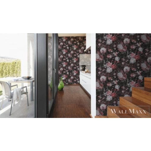 AS CREATION Battle of Style 38821-4 fekete virág mintás klasszikus tapéta