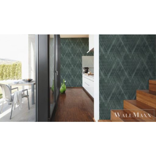 AS CREATION Battle of Style 38824-2 zöld, szürke, fémhatású Textil mintás Klasszikus vlies tapéta