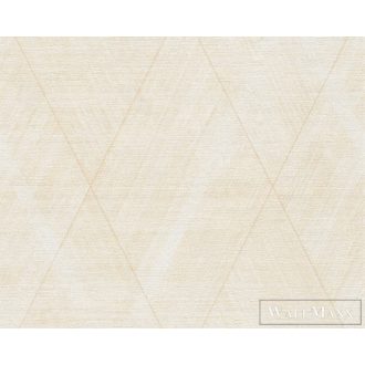   AS CREATION Battle of Style 38824-4 krémszínű, fémhatású, sárga Textil mintás Klasszikus vlies tapéta