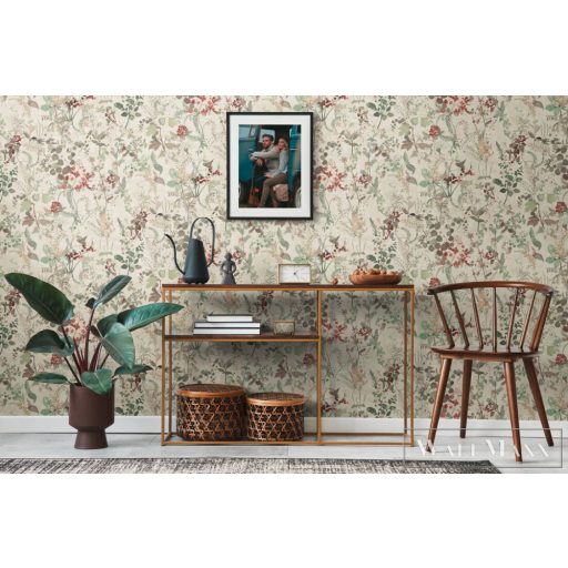 AS CREATION Battle of Style 38825-2 bézs levél mintás klasszikus tapéta