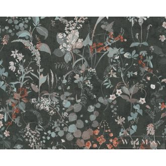   AS CREATION Battle of Style 38825-4 fekete levél mintás klasszikus tapéta