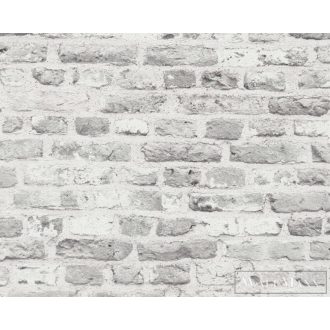   AS CREATION Battle of Style 38829-4 szürke tégla mintás klasszikus tapéta