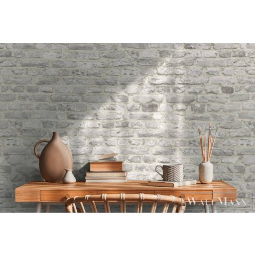 AS CREATION Battle of Style 38829-4 szürke tégla mintás klasszikus tapéta