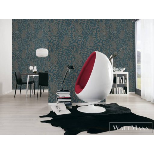 AS CREATION Battle of Style 38830-4 kék levél mintás klasszikus tapéta