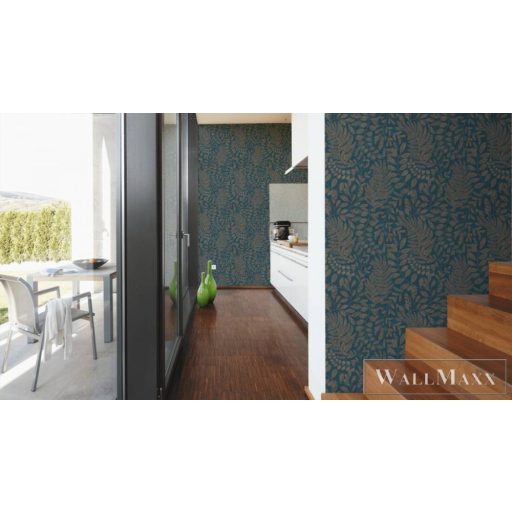 AS CREATION Battle of Style 38830-4 kék levél mintás klasszikus tapéta