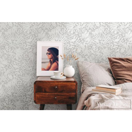AS CREATION Battle of Style 38831-2 szürke levél mintás klasszikus tapéta