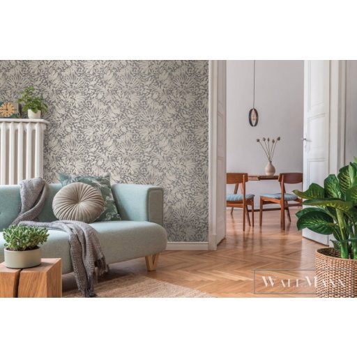 AS CREATION Battle of Style 38831-4 szürke levél mintás klasszikus tapéta