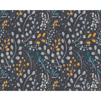   AS CREATION Attractive 2 38847-4 sötét virág mintás grafikus tapéta