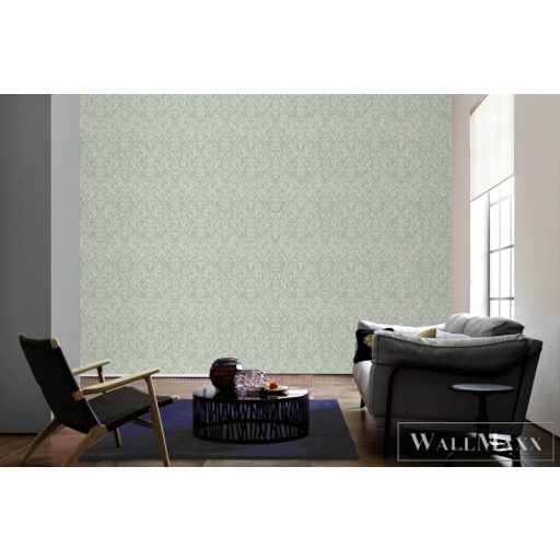 AS CREATION Luxury Damask 38850-5 türkiz barokk mintás klasszikus XXL tapéta