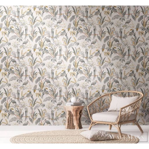 AS CREATION House of Turnowsky 38898-4 fehér kakadu mintás grafikus tapéta