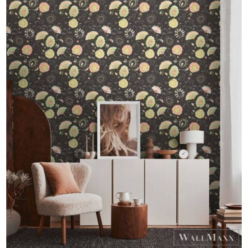 AS CREATION House of Turnowsky 38899-2 grafit virág mintás grafikus tapéta