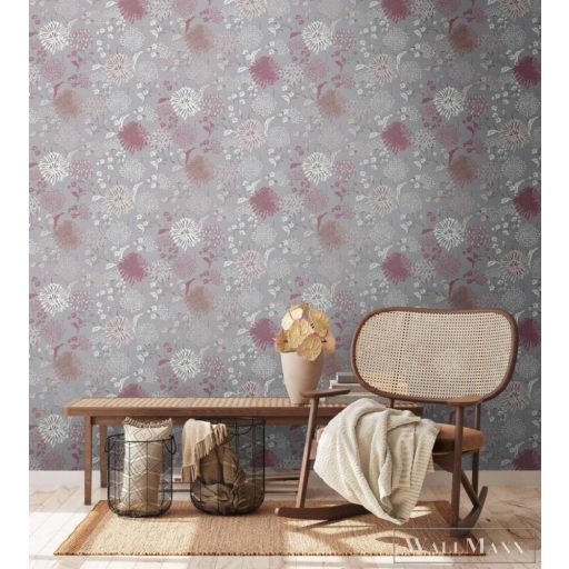 AS CREATION House of Turnowsky 38900-2 pink levél mintás grafikus tapéta