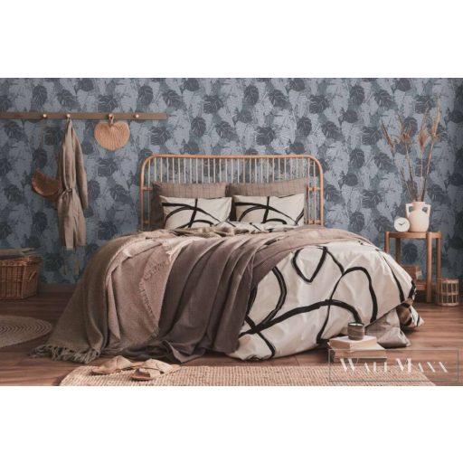 AS CREATION House of Turnowsky 38905-2 kék filodendron mintás grafikus tapéta