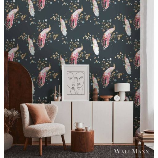 AS CREATION House of Turnowsky 38906-1 pink páva mintás grafikus tapéta