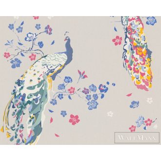   AS CREATION House of Turnowsky 38906-4 fehér páva mintás grafikus tapéta