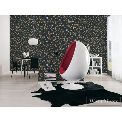 AS CREATION House of Turnowsky 38907-1 grafit virág mintás grafikus tapéta