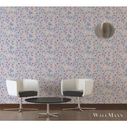 AS CREATION House of Turnowsky 38907-3 kék virág mintás grafikus tapéta