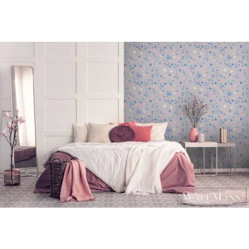 AS CREATION House of Turnowsky 38907-4 kék virág mintás grafikus tapéta