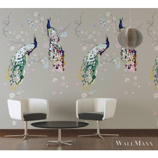 AS CREATION House of Turnowsky 38909-2 bézs páva mintás grafikus tapéta