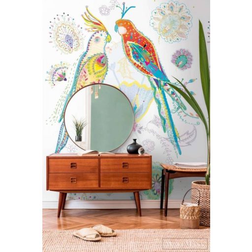 AS CREATION House of Turnowsky 38911-1 színes papagáj mintás grafikus tapéta