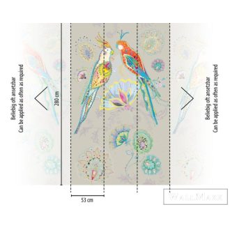  AS CREATION House of Turnowsky 38911-2 bézs papagáj mintás grafikus tapéta