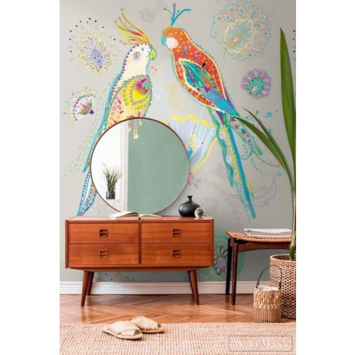 AS CREATION House of Turnowsky 38911-2 bézs papagáj mintás grafikus tapéta