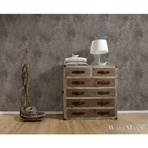 AS CREATION Terra 38919-1 barna levél mintás modern tapéta