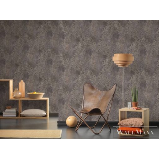 AS CREATION Terra 38919-1 barna levél mintás modern tapéta