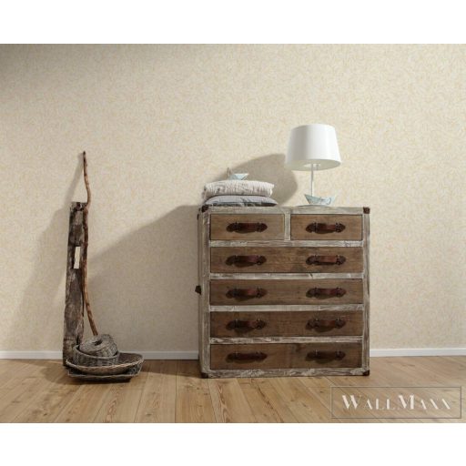 AS CREATION Terra 38920-4 sárga levél mintás modern tapéta