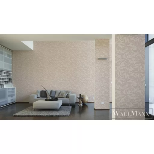 AS CREATION Terra 38924-1 bézs levélnyomat mintás modern tapéta