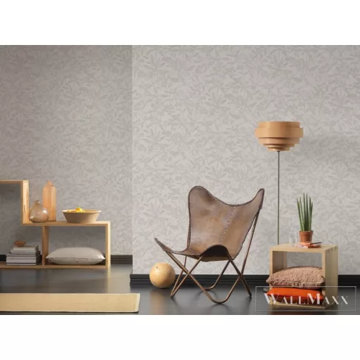 AS CREATION Terra 38924-3 bézs levélnyomat mintás modern tapéta