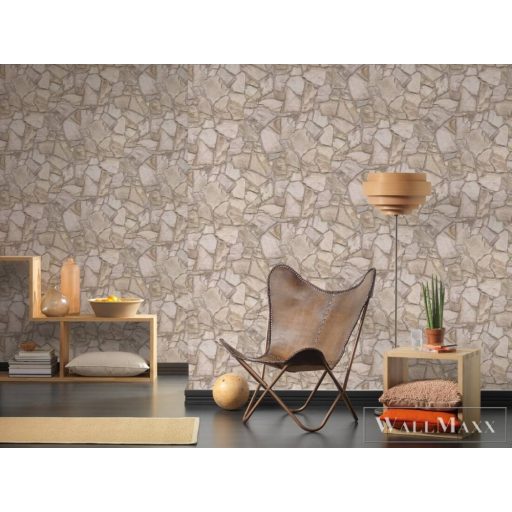 AS CREATION Terra 3893-12 bézs kőlap mintás modern tapéta