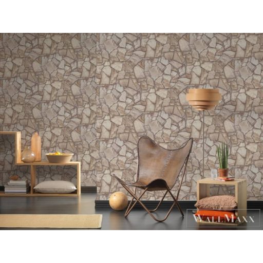 AS CREATION Terra 3893-43 bézs kőlap mintás modern tapéta