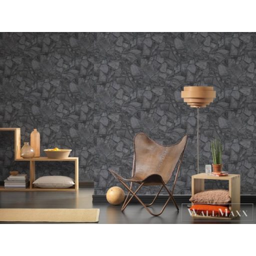 AS CREATION Terra 3893-67 sötét kőlap mintás modern tapéta