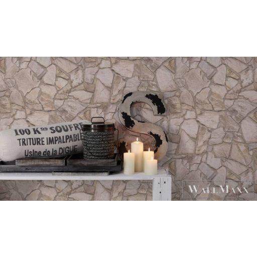 AS CREATION Elements II 38931-2 bézs terméskő térhatású tapéta