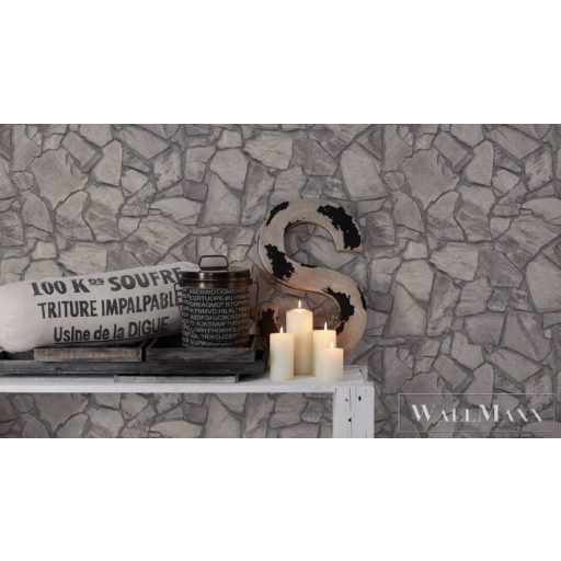 AS CREATION Elements II 38933-6 szürke terméskő térhatású tapéta