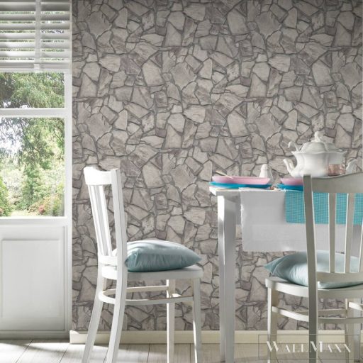 AS CREATION Elements II 38933-6 szürke terméskő térhatású tapéta