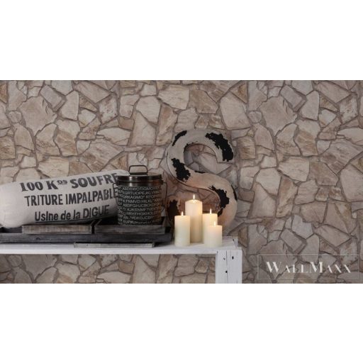 AS CREATION Elements II 38934-3 bézs terméskő térhatású tapéta